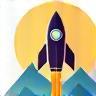 Icon representing the Launch & Post-Launch phase with a stylized rocket taking off